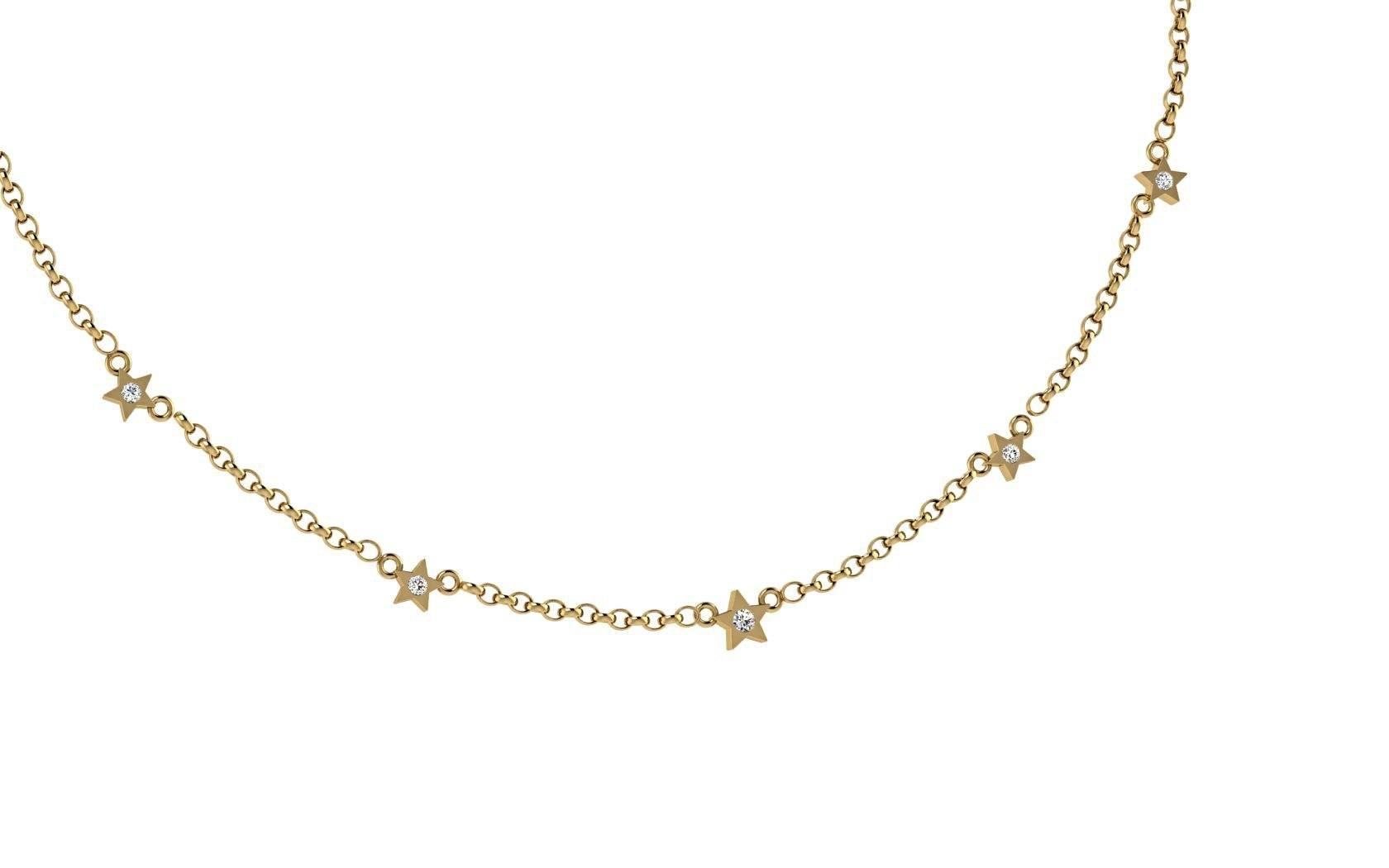 Star Diamond Necklace 14K White Gold - Thenetjeweler