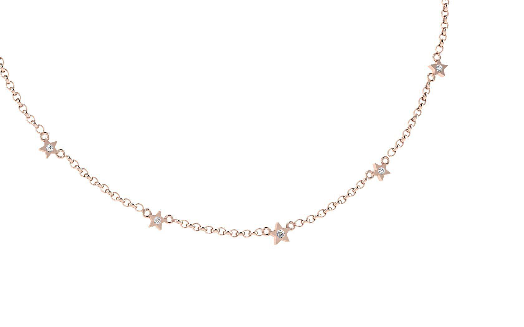 Star Diamond Necklace 14K White Gold - Thenetjeweler