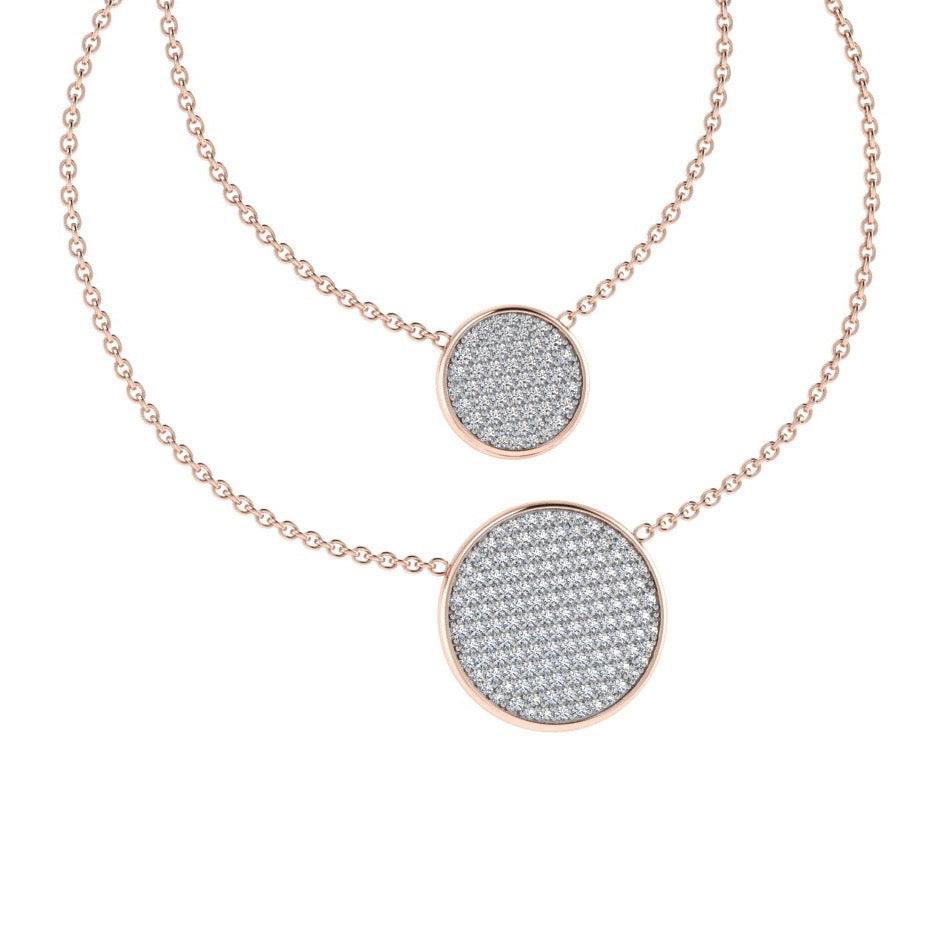 Pave Diamond Circle Pendants 18K Gold - Thenetjeweler