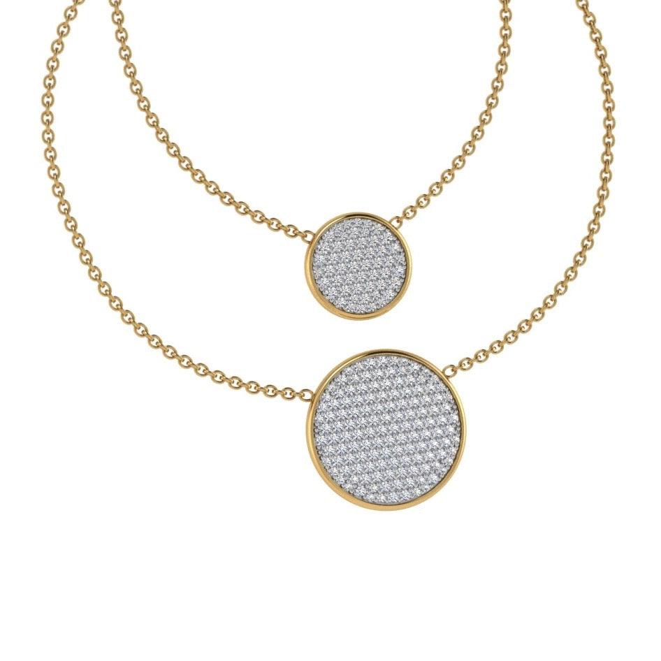 Pave Diamond Circle Pendants 18K Gold - Thenetjeweler
