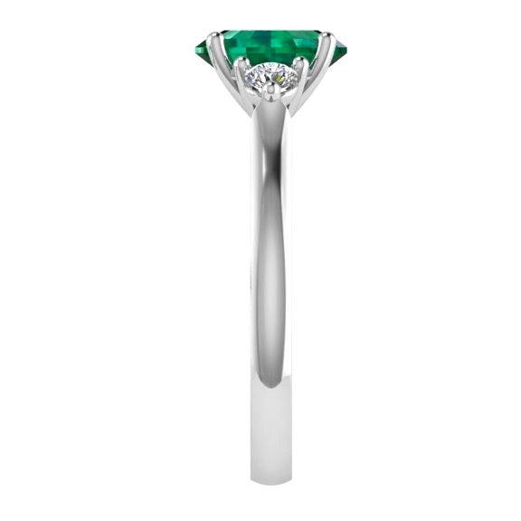 Oval Emerald and Diamond Engagement Ring 18K Gold - Thenetjeweler