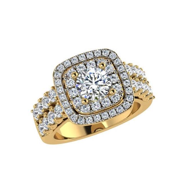 Double Halo Diamond Engagement Ring - Thenetjeweler
