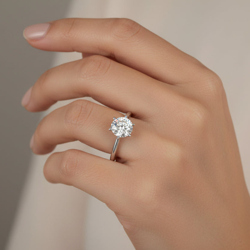 5 Carat Lab Diamond Ring in 14k White Gold - 6 Prong Setting