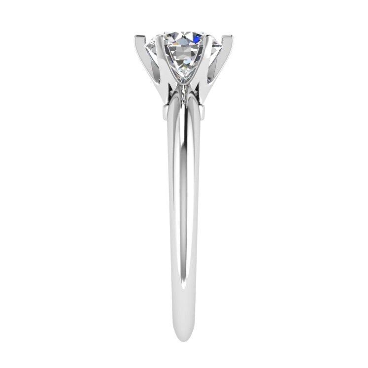 6 Prong Round Diamond Solitaire Engagement Ring 18K Gold - Thenetjeweler
