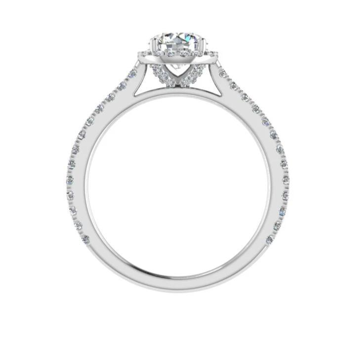 Round Diamond Single Halo Engagement Ring - Thenetjeweler