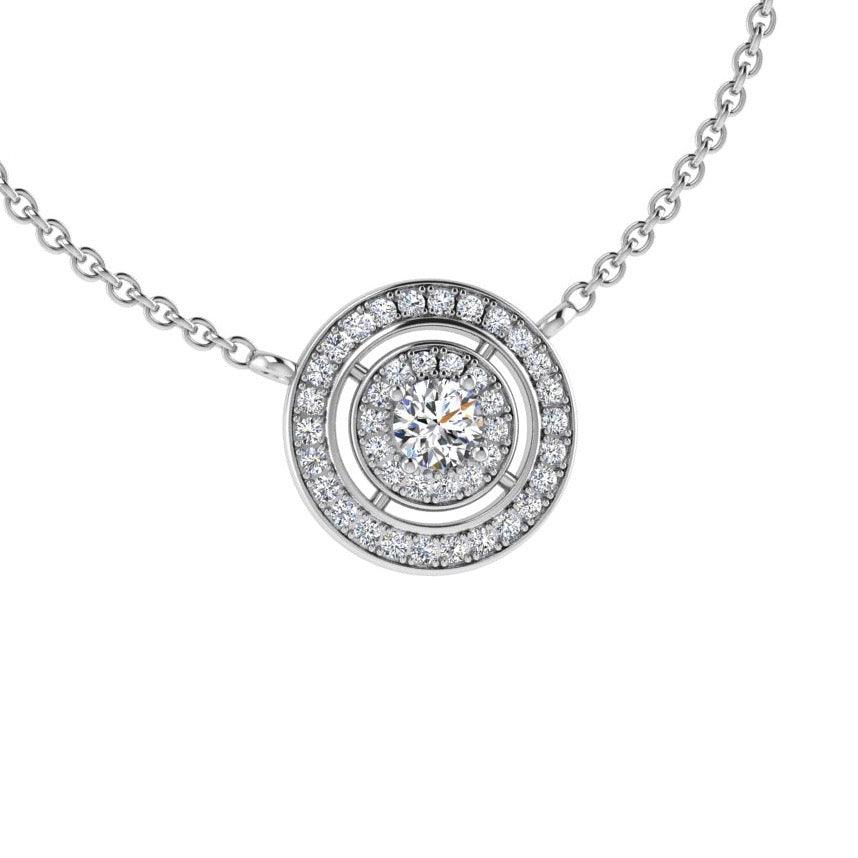 Diamond Double Halo Pendant - Thenetjeweler