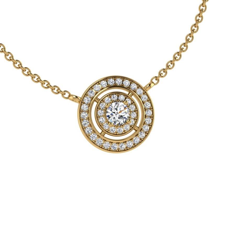 Diamond Double Halo Pendant - Thenetjeweler