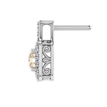 Cushion Shape Halo Diamond Stud Earrings 18K Gold - Thenetjeweler