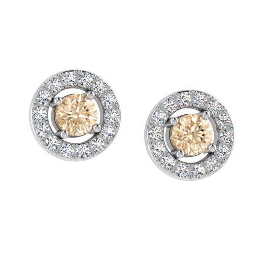 Round Illusion Diamond Stud Earrings - Thenetjeweler