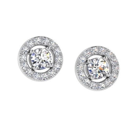 Round Illusion Diamond Stud Earrings - Thenetjeweler