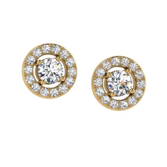 Round Illusion Diamond Stud Earrings - Thenetjeweler