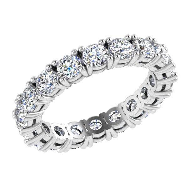 Round Diamond Eternity Ring Band 18K Gold (2.20 ct. tw) - Thenetjeweler