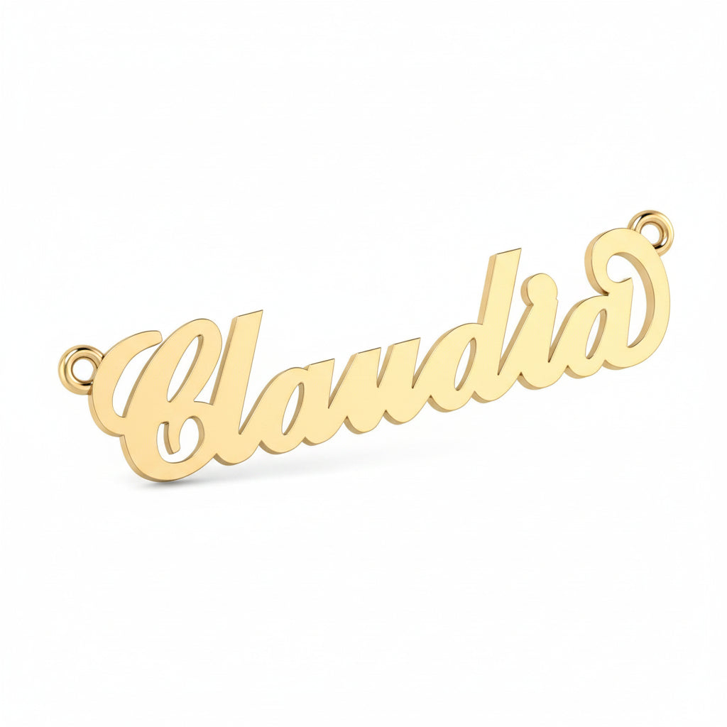 Personalized Name Necklace Claudia 14K Yellow Gold - Thenetjeweler
