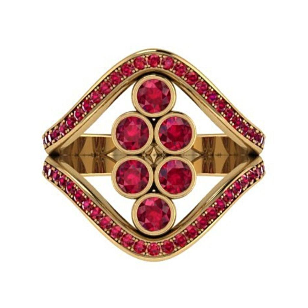 Ruby and Diamond Ring 18K Yellow Gold - Thenetjeweler