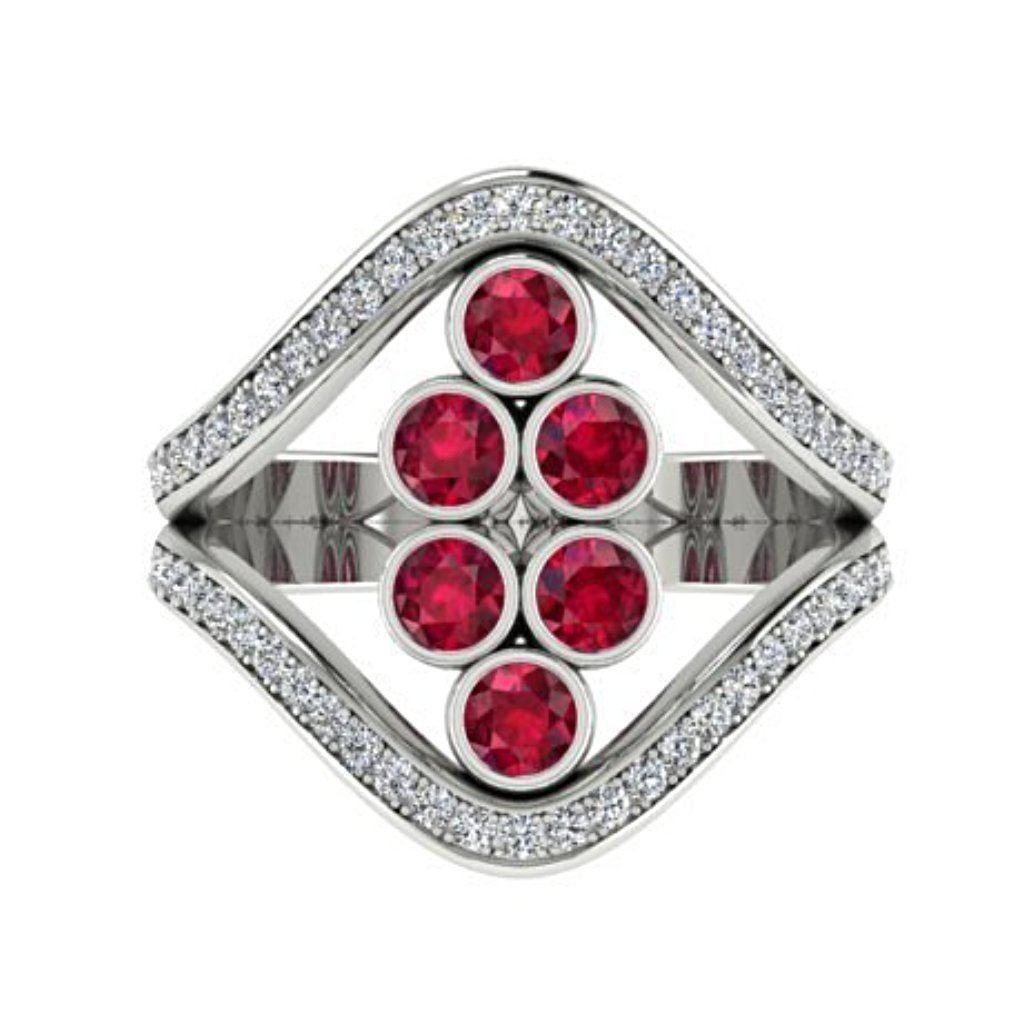 Ruby and Diamond  Ring 18K Yellow Gold - Thenetjeweler