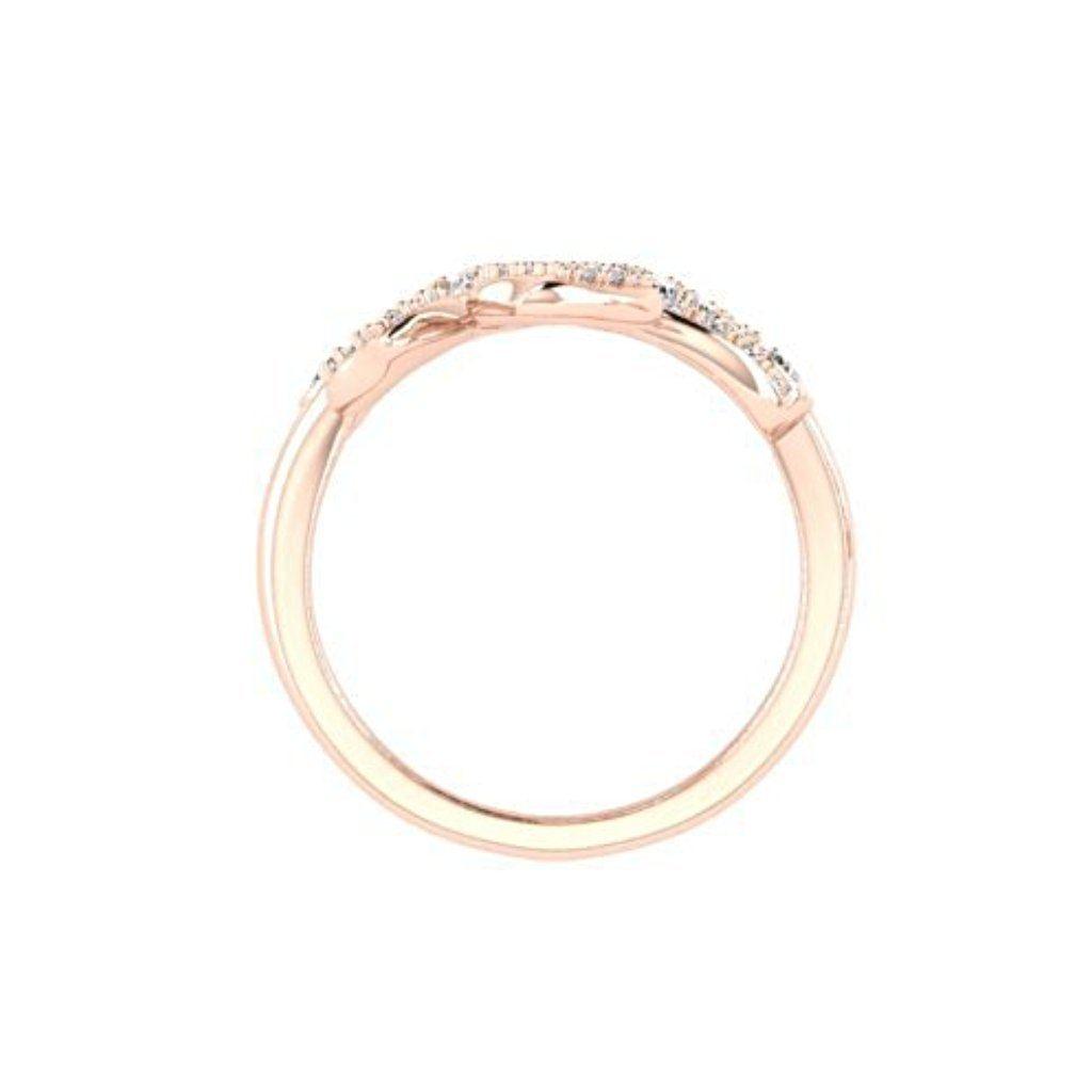 1.0 carat Diamond Leaf Ring 18K Rose Gold - Thenetjeweler