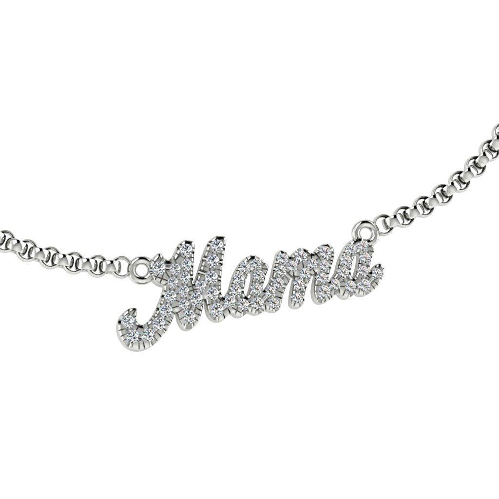 Personalized Mama Necklace Gold set with Diamonds - Thenetjeweler