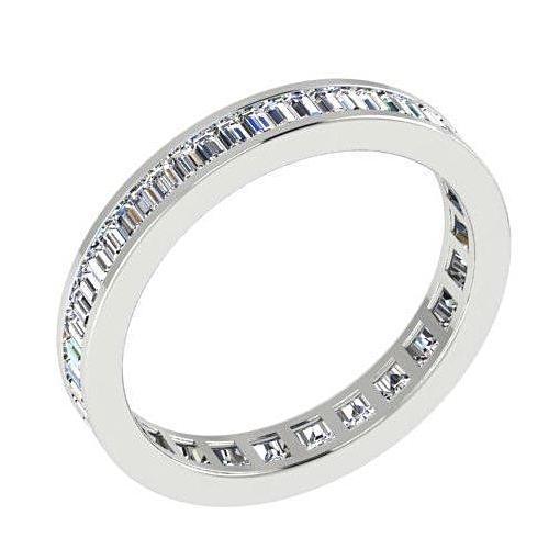 Baguette Diamond Eternity Ring 18K White Gold (1.20 ct. tw.) - Thenetjeweler