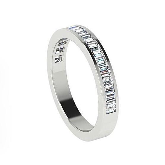 Baguette Diamond Semi Eternity Ring 18K Gold (0.60 ct. tw.) - Thenetjeweler