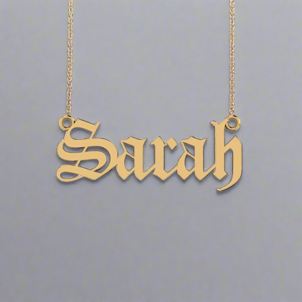 Personalized Name Necklace Sarah 14K Yellow Gold - Thenetjeweler