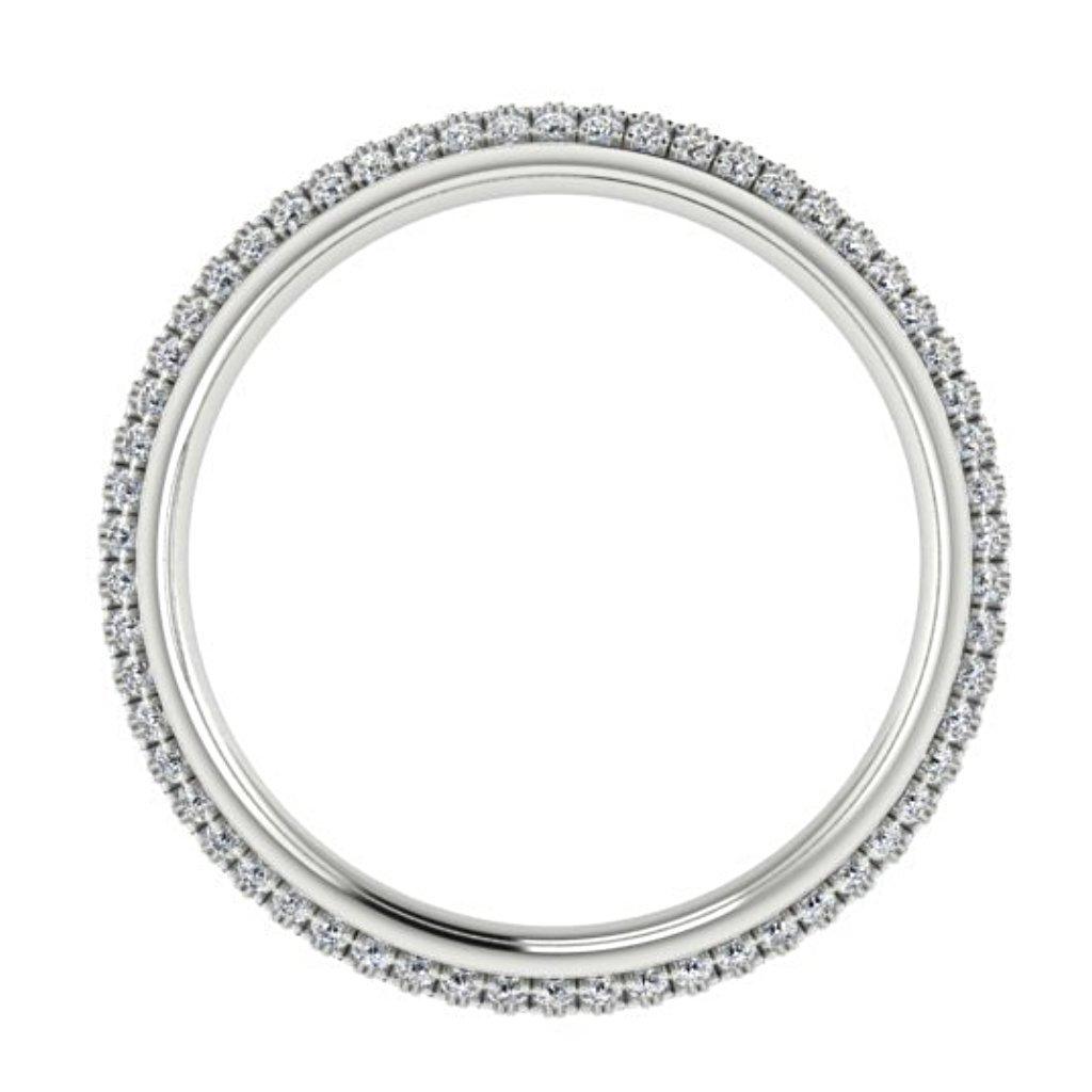 Three Row Diamond Eternity Ring 18K White Gold - Thenetjeweler
