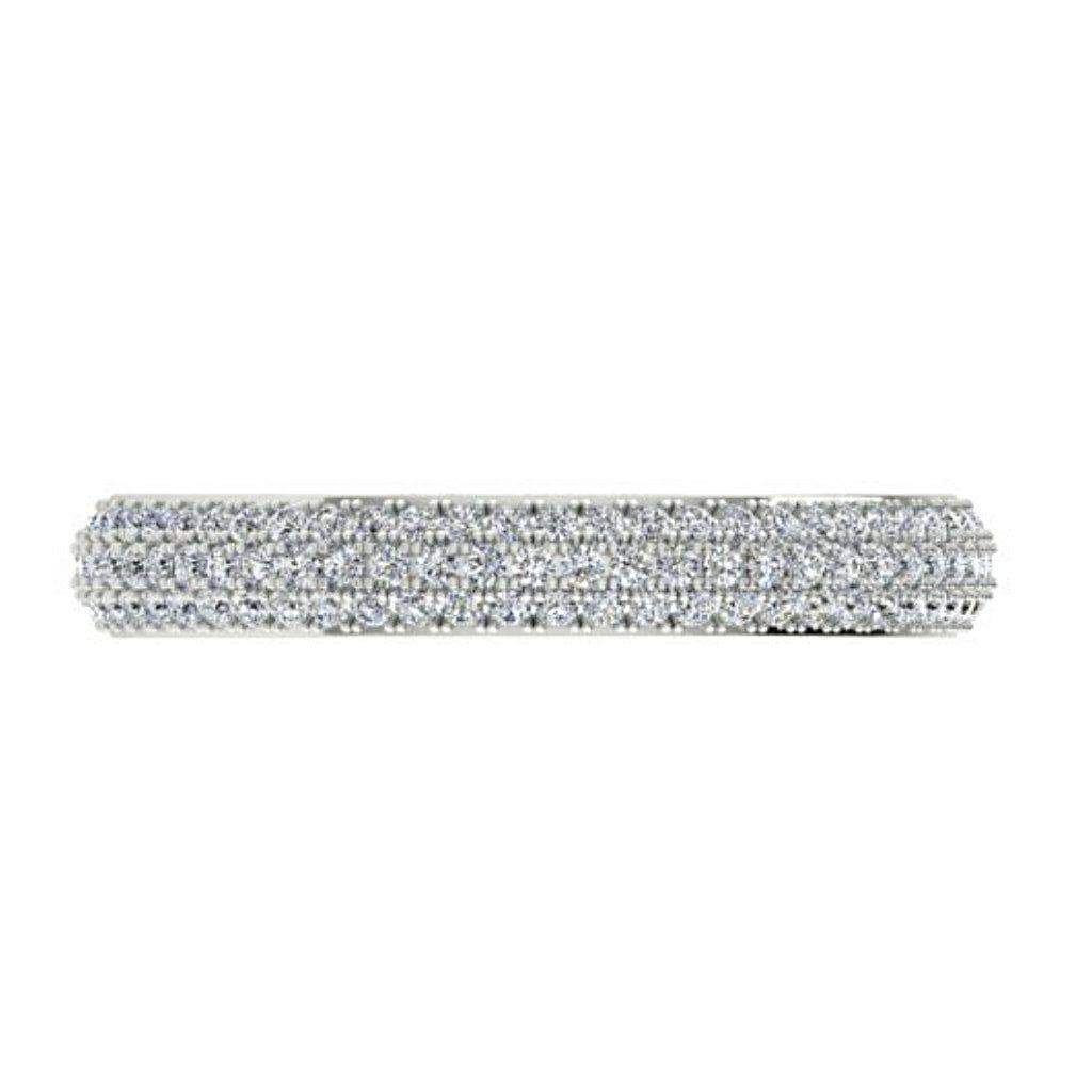 Three Row Diamond Eternity Ring 18K White Gold - Thenetjeweler