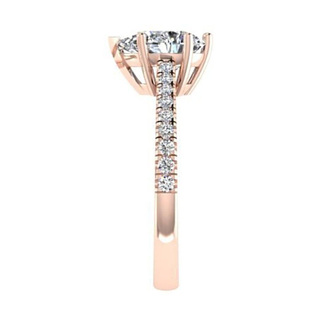 Pear Diamond Engagement Ring with Side Stones 18K Gold - Thenetjeweler