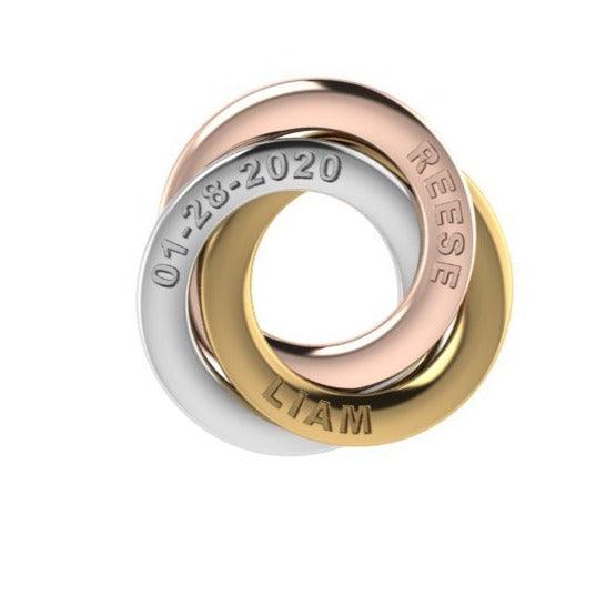 Personalised Russian Ring Necklace Gold - Thenetjeweler