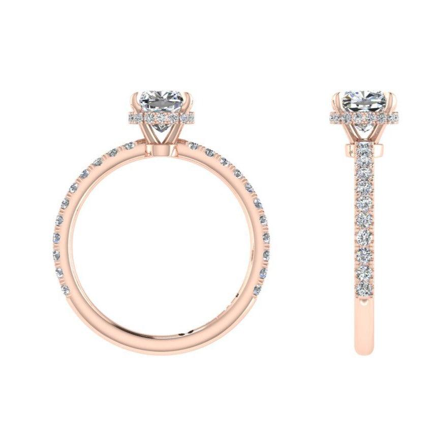 Round Diamond Hidden Halo Engagement Ring - Thenetjeweler