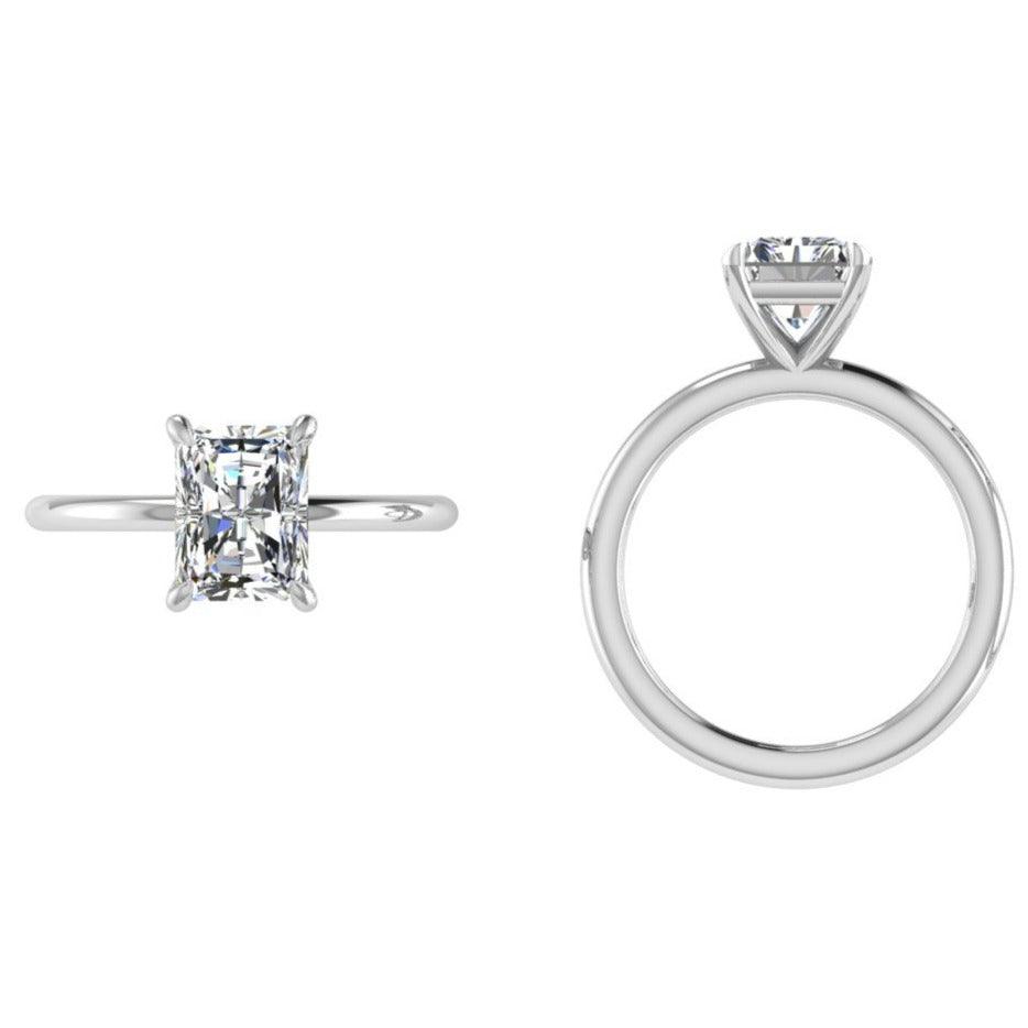 Radiant Diamond Solitaire Ring - Thenetjeweler