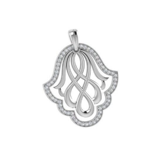 Hamsa Hand Diamond Pendant - Thenetjeweler