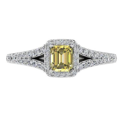 Yellow Diamond Halo Engagement Ring - Thenetjeweler