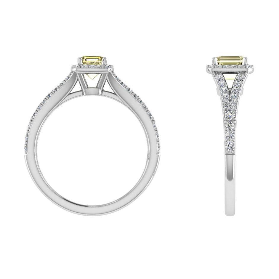 Yellow Diamond Halo Engagement Ring - Thenetjeweler