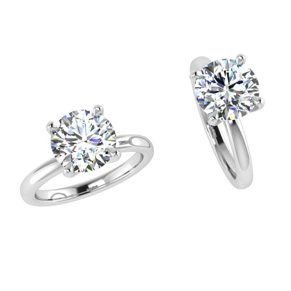 18k Rose Gold Round Solitaire Diamond Engagement Ring - Thenetjeweler