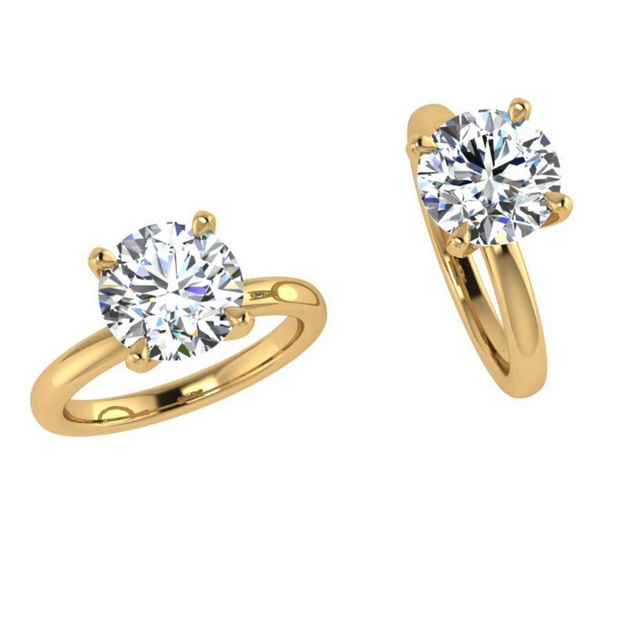 18k Rose Gold Round Solitaire Diamond Engagement Ring - Thenetjeweler