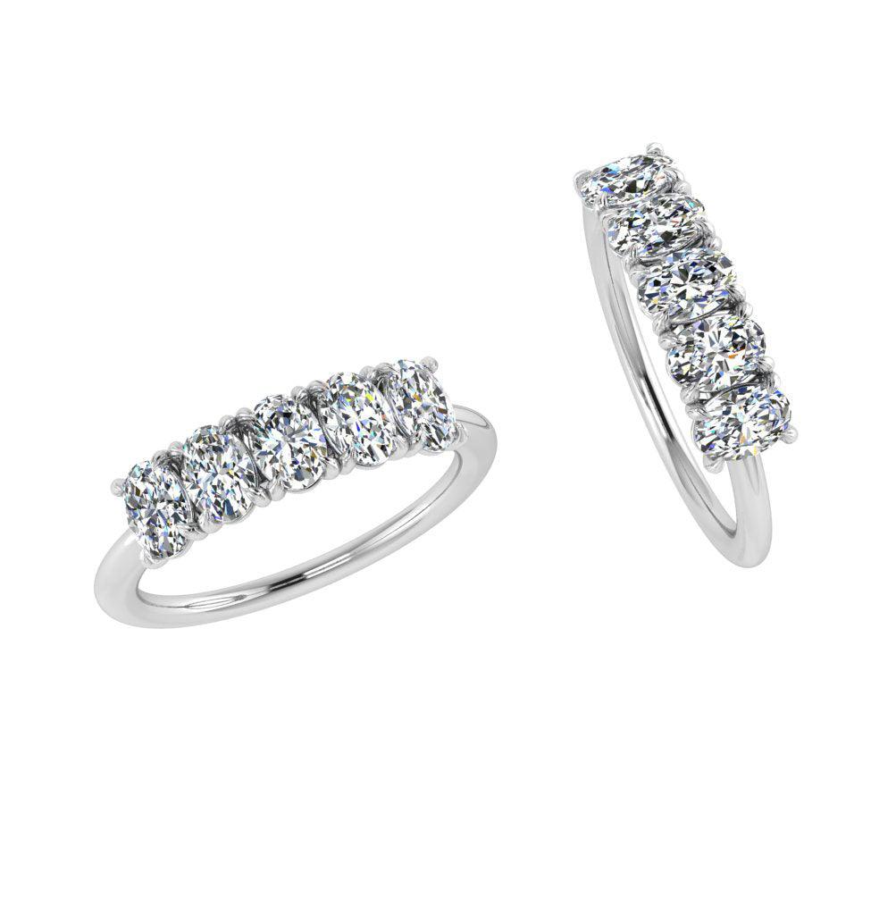 Five-Stone Oval-Cut Diamond Ring - Thenetjeweler