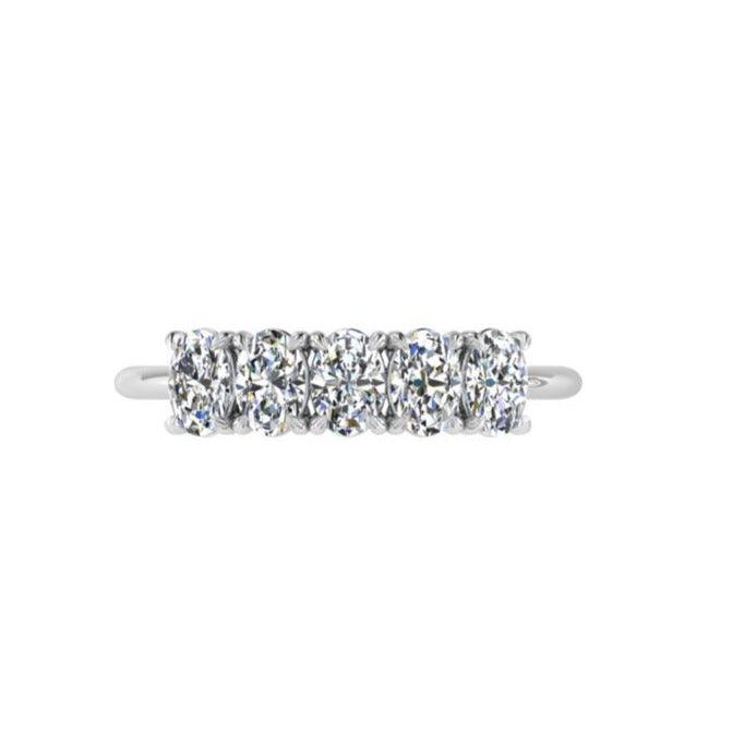 Five-Stone Oval-Cut Diamond Ring - Thenetjeweler