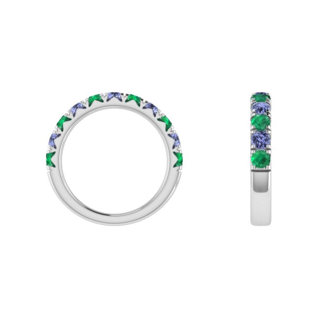 Half Eternity Alexandrite and Tanzanite Ring - Thenetjeweler