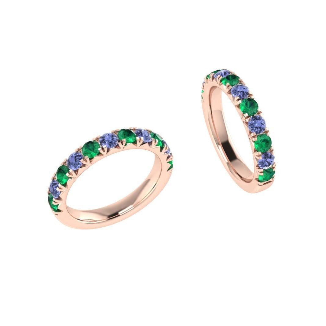 Half Eternity Alexandrite and Tanzanite Ring - Thenetjeweler