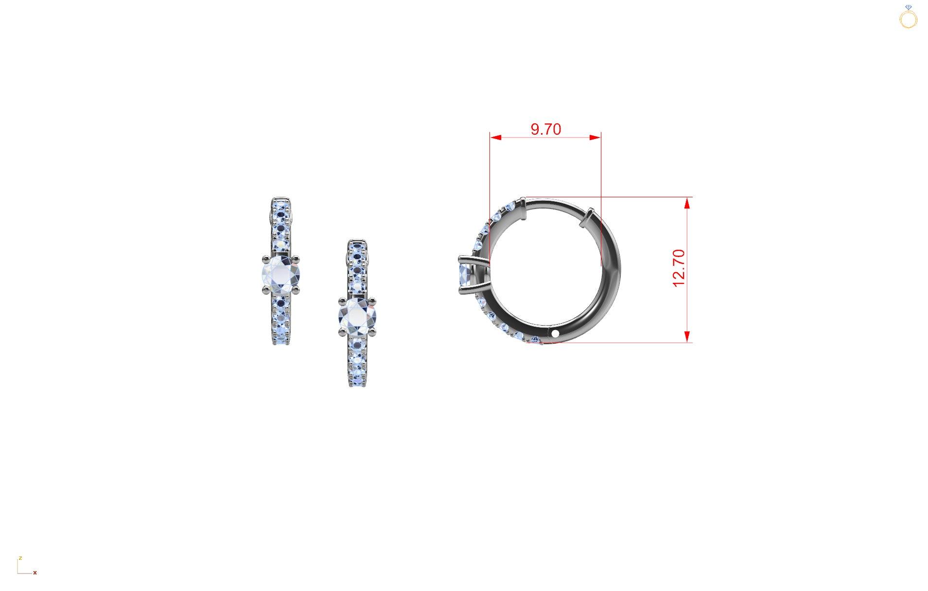 Solitaire Diamond Hoop Earrings - Thenetjeweler