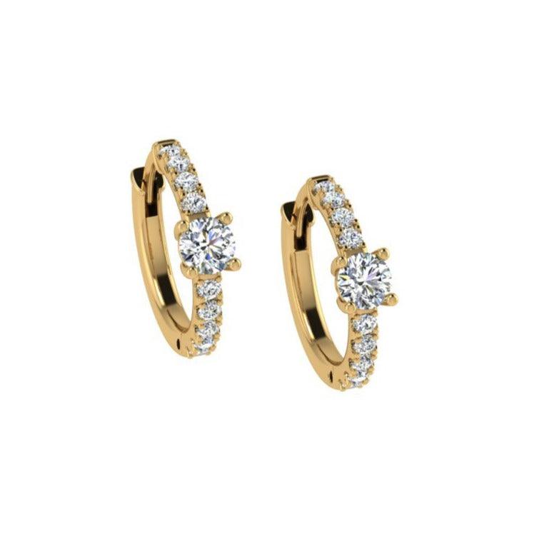 Solitaire Diamond Hoop Earrings - Thenetjeweler