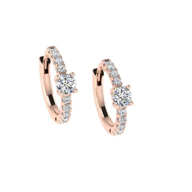 Solitaire Diamond Hoop Earrings - Thenetjeweler