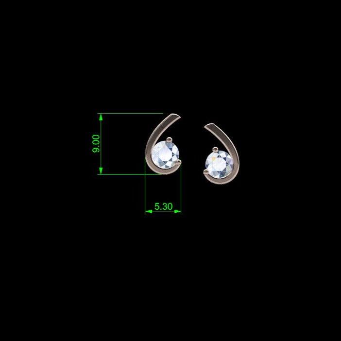 Coma Shaped Diamond Earrings - Thenetjeweler