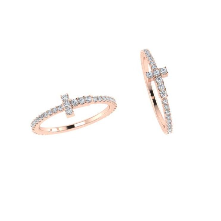 T Diamond Wire Band Ring - Thenetjeweler