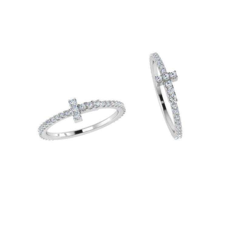 T Diamond Wire Band Ring - Thenetjeweler