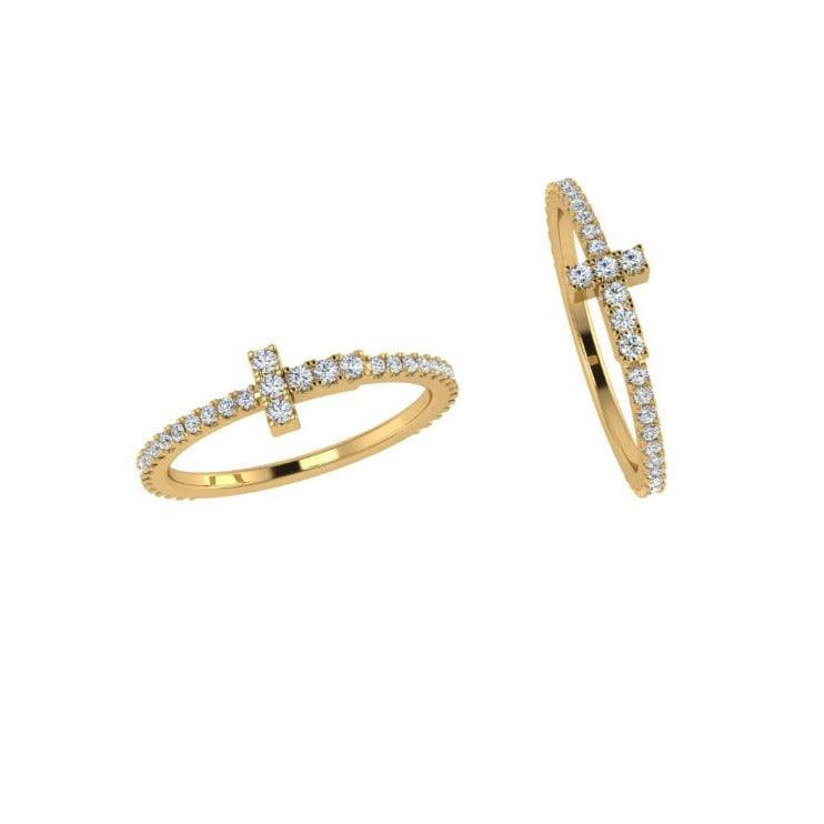 T Diamond Wire Band Ring - Thenetjeweler