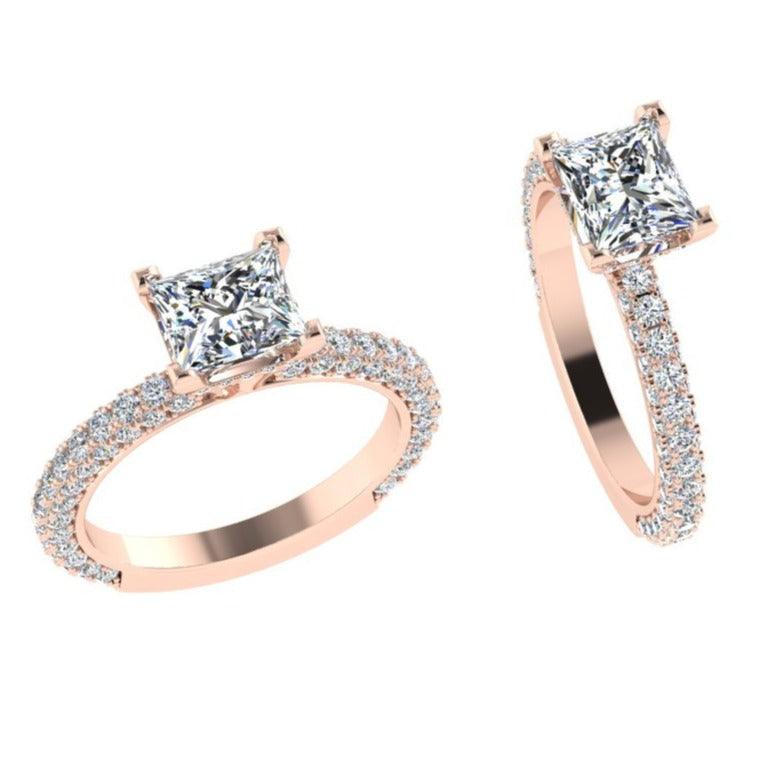 Princess Setting Diamond Engagement Ring 0.85 ct - Thenetjeweler