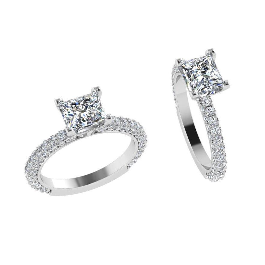 Princess Setting Diamond Engagement Ring 0.85 ct - Thenetjeweler