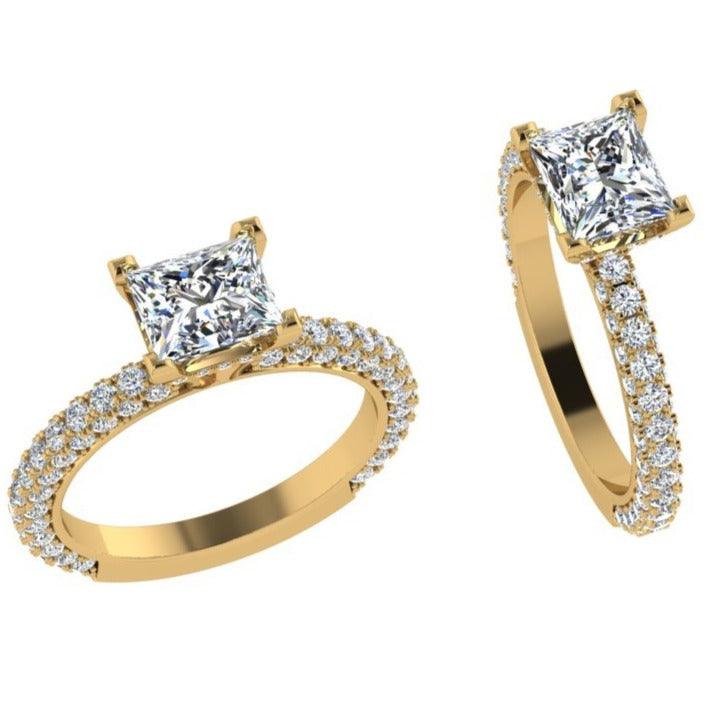 Princess Setting Diamond Engagement Ring 0.85 ct - Thenetjeweler