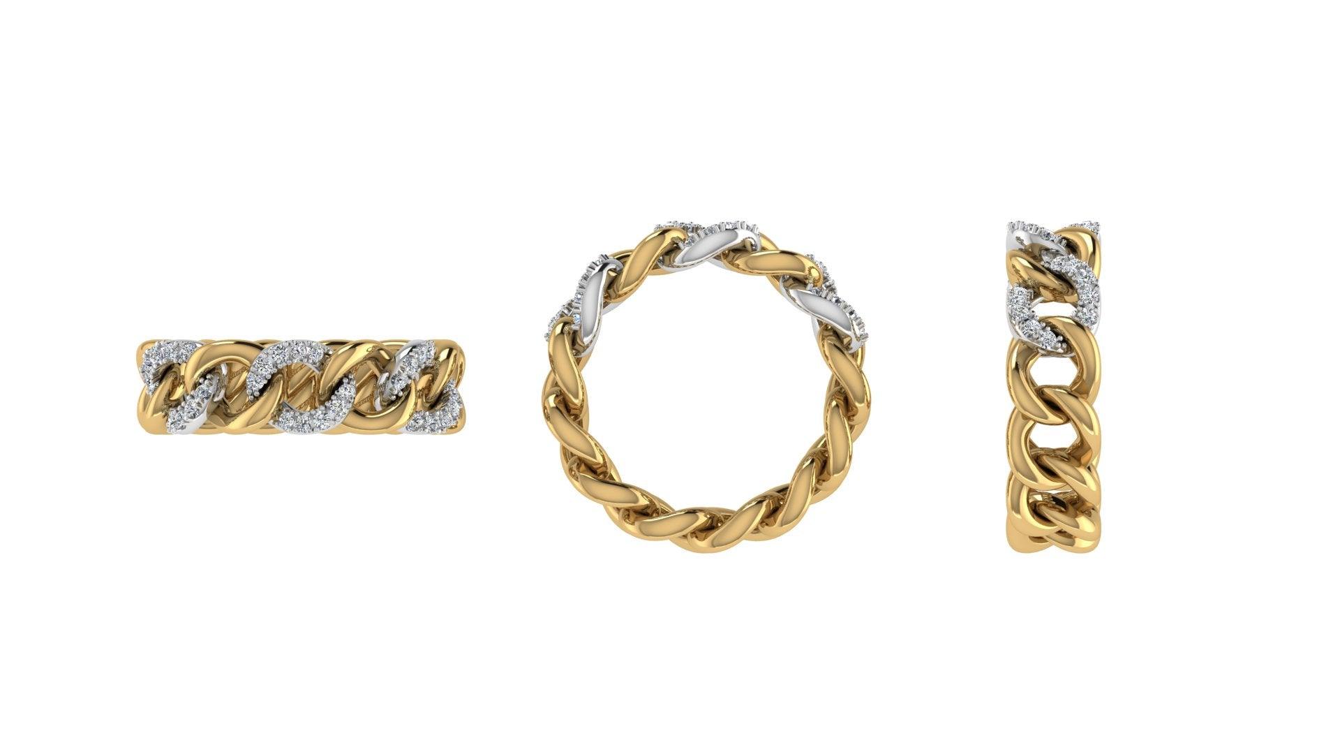 Diamond Curb Chain Ring - Thenetjeweler